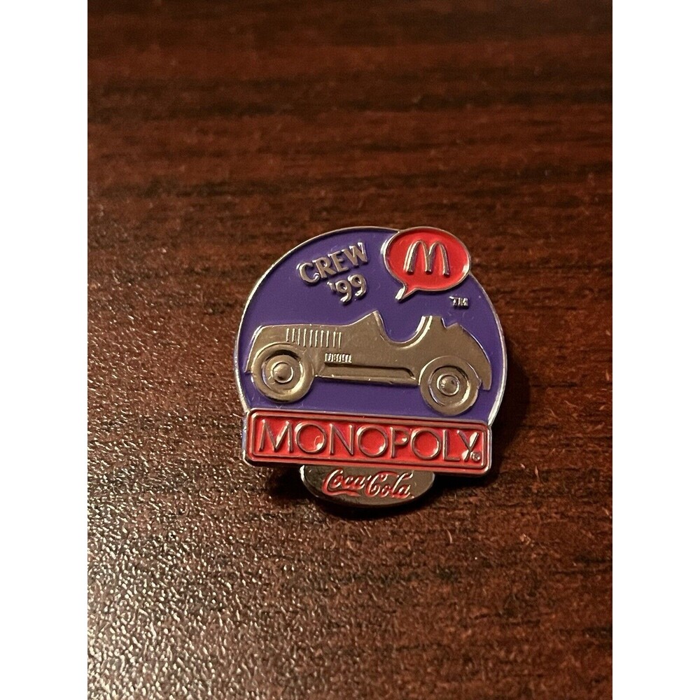 McDonald’s Monopoly Coca-Cola Crew 1999 Car Employee Lapel Hat‎ Pin